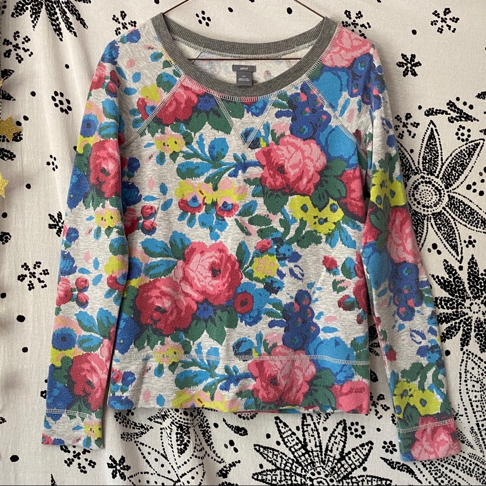 Aerie floral crew neck sweatshirt